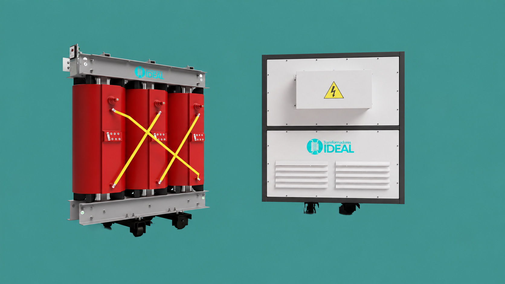 Transformador a seco Ideal e transformador com gabinete de proteção